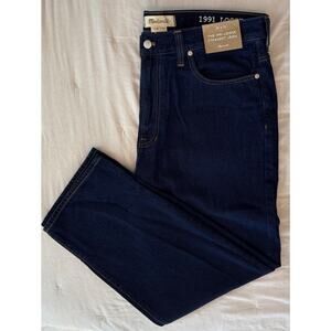 NWT Madewell Men's Jeans 36 x 32 1991 Loose Straight Cotton Denim Dark Blue